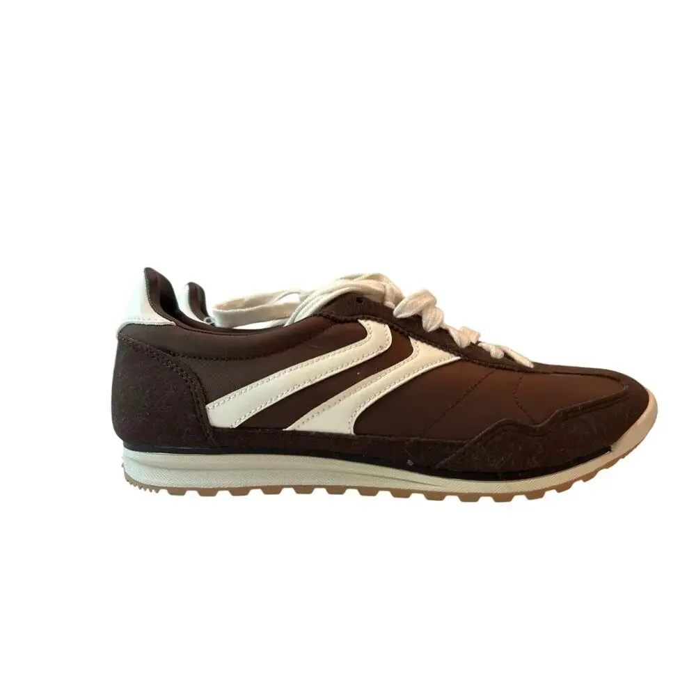 No Boundaries Retro Sneakers Women 9 Brown White Suede Look Y2K Terrace